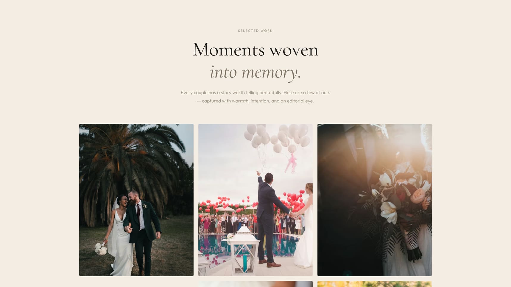 Luma & Lace — curated wedding portfolio grid